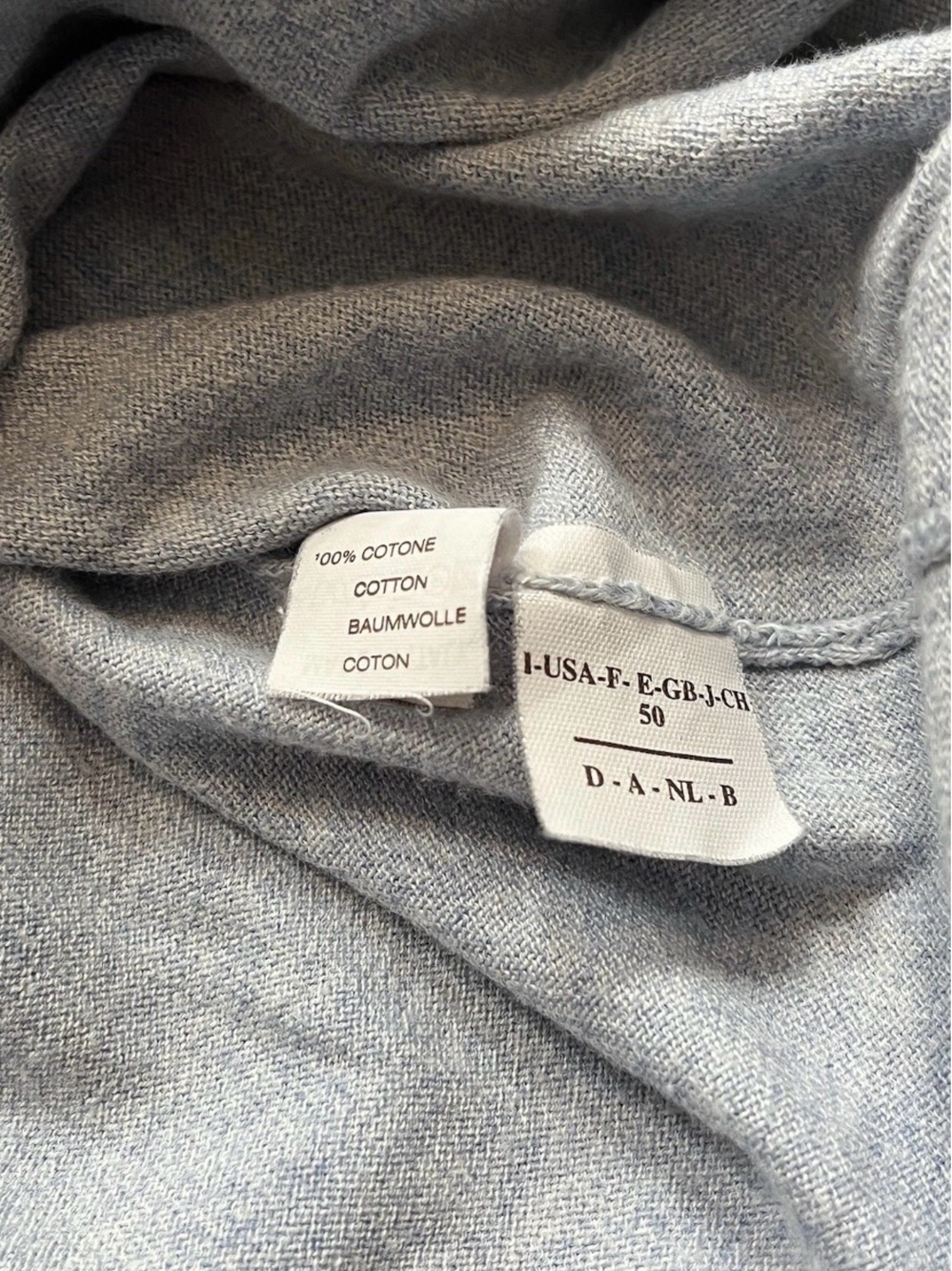 Brucello Cucinelli Men’s Cotton V-neck Sweater Italy Size 50 Medium Light Blue - Picture 8 of 15